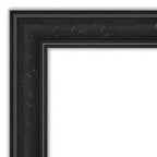 22"x28" Non-Beveled Shipwreck Black Narrow Wall Mirror, Modern Rectangle, Polystyrene Frame, Includes Mounting Hardware
