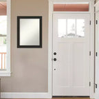 22"x28" Non-Beveled Shipwreck Black Narrow Wall Mirror, Modern Rectangle, Polystyrene Frame, Includes Mounting Hardware