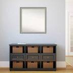 29" x 29" Non-Beveled Elegant Narrow Bathroom Wall Mirror, Brushed Pewter, Square, Wall Mount, Includes Hardware