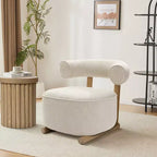 Upholstered Cream Modern U-Shape Back Accent Chair, Beige