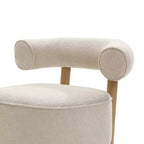 Upholstered Cream Modern U-Shape Back Accent Chair, Beige
