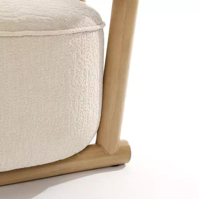 Upholstered Cream Modern U-Shape Back Accent Chair, Beige