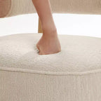 Upholstered Cream Modern U-Shape Back Accent Chair, Beige