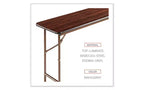 Wood Folding Table, Rectangular, 59.88W x 17.75D x 29.13H, Mahogany