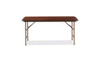 Wood Folding Table, Rectangular, 59.88W x 17.75D x 29.13H, Mahogany