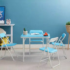 Kids Folding Square Table, Portable Card and Game Table, Black/Blue