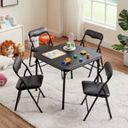 Kids Folding Square Table, Portable Card and Game Table, Black/Blue