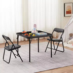 Kids Folding Square Table, Portable Card and Game Table, Black/Blue