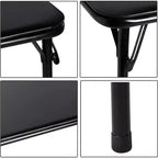 Kids Folding Square Table, Portable Card and Game Table, Black/Blue