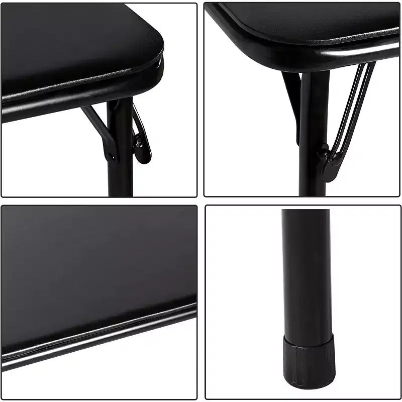 Kids Folding Square Table, Portable Card and Game Table, Black/Blue