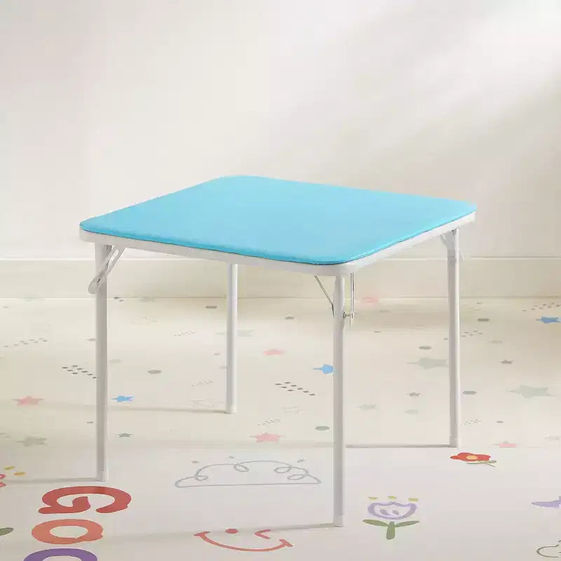 Kids Folding Square Table, Portable Card and Game Table, Black/Blue