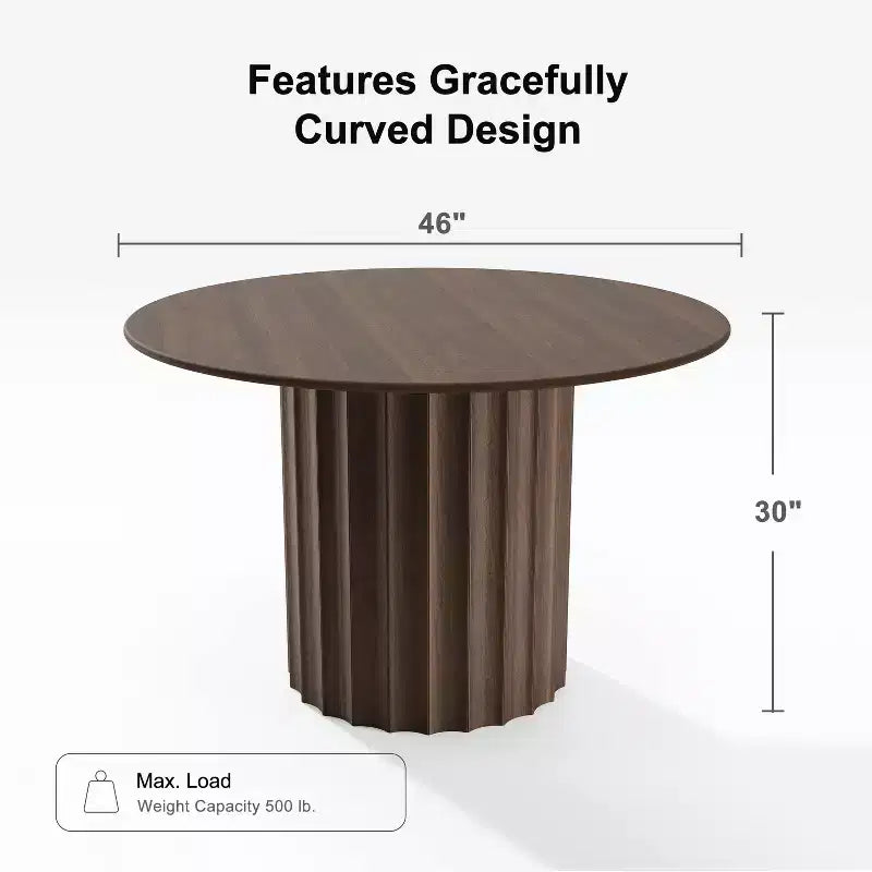 46" Round Solid Wood Dining Table, Kitchen Table