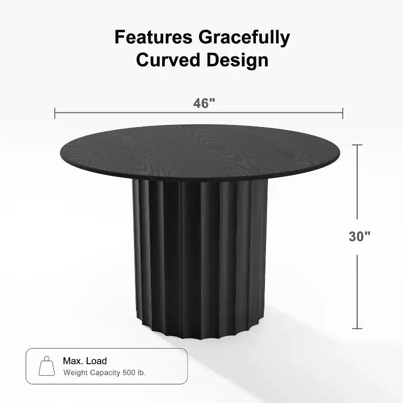 46" Round Solid Wood Dining Table, Kitchen Table