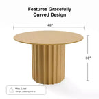 46" Round Solid Wood Dining Table, Kitchen Table