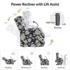 Lift Assist Power Recliner with Massage, Heat and Manual Headrest