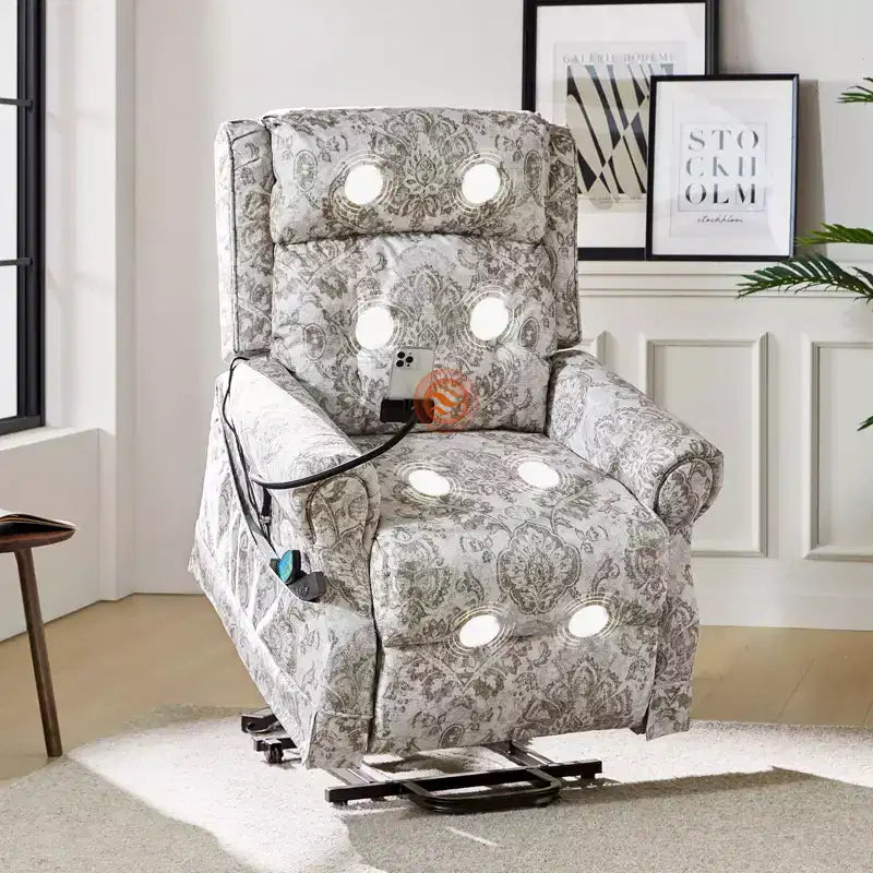 Lift Assist Power Recliner with Massage, Heat and Manual Headrest
