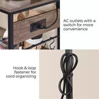 Rolling Kitchen Island with Charging Station and Glass Holders
