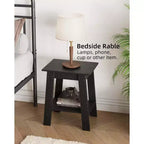 Farmhouse End Table  Rustic 2-Tier Side Table with Storage Shelf, Narrow Nightstand, Minimalist Accent Table for Living Room and Bedroom
