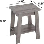 Farmhouse End Table  Rustic 2-Tier Side Table with Storage Shelf, Narrow Nightstand, Minimalist Accent Table for Living Room and Bedroom