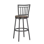 25" Metal Swivel Stool, Slate Grey with Golden Oak Seat