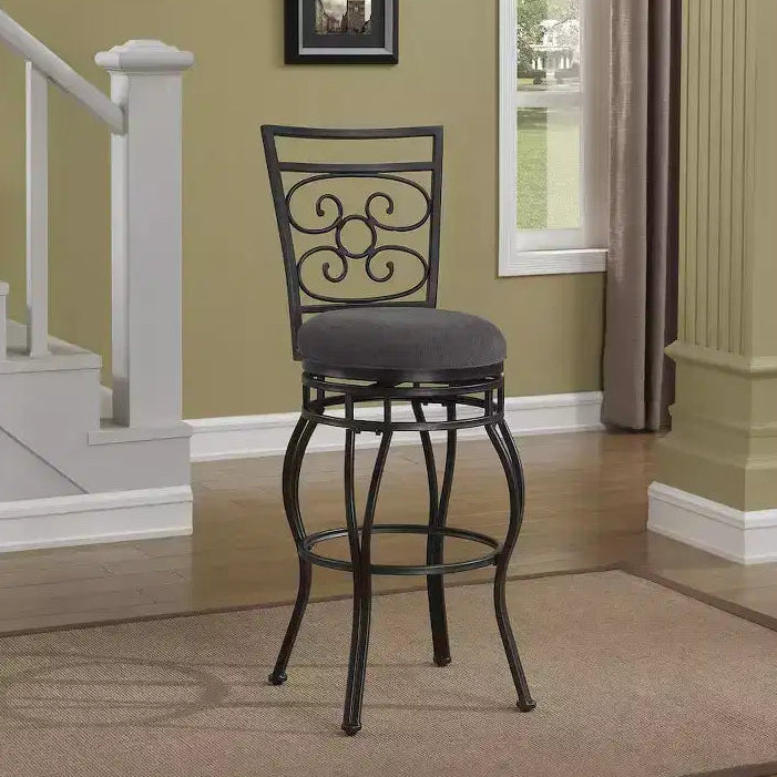 30" Swivel Stool, Charcoal Grey