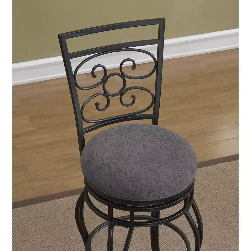 30" Swivel Stool, Charcoal Grey