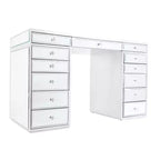 Premium Mirrored Vanity Table with Crystal Knobs and Mirror Drawers