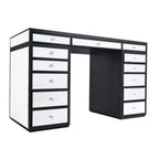 Premium Mirrored Vanity Table with Crystal Knobs and Mirror Drawers