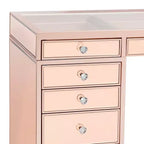 Premium Mirrored Vanity Table with Crystal Knobs and Mirror Drawers