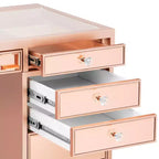Premium Mirrored Vanity Table with Crystal Knobs and Mirror Drawers