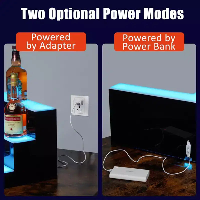 Drankfles Displayplank, 3-lagen 20-inch acryl verlichte flesdisplay met afstandsbediening en app-bediening