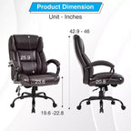 Big and Tall Office Chair 500lbs, Executive Computer Chair with Lumbar Support