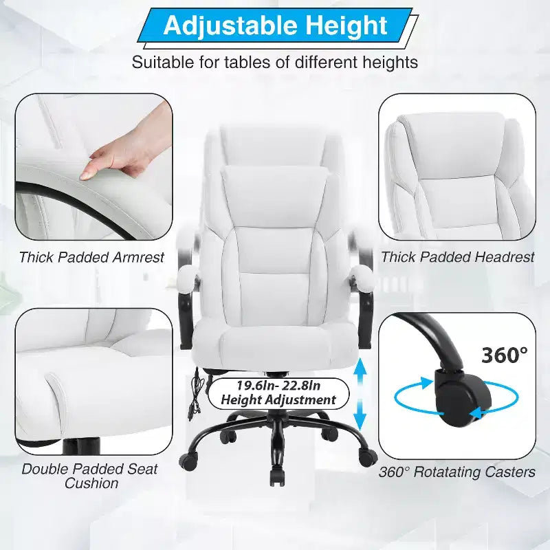 Big and Tall Office Chair 500lbs, Executive Computer Chair with Lumbar Support