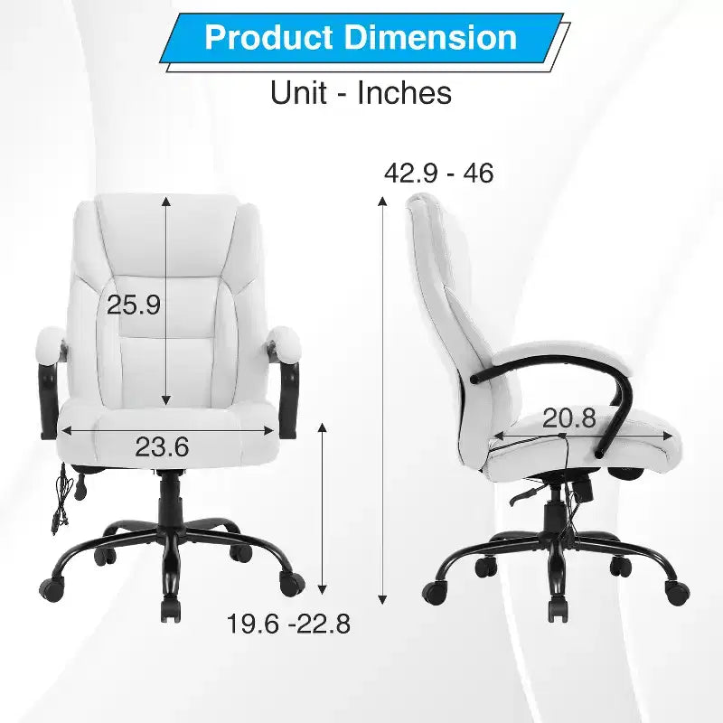 Big and Tall Office Chair 500lbs, Executive Computer Chair with Lumbar Support