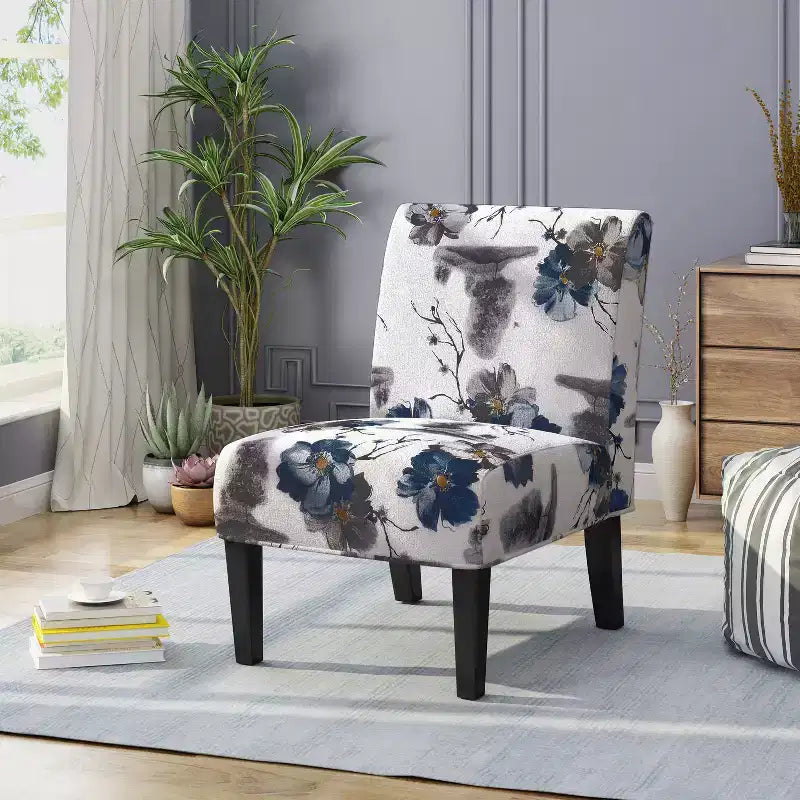 Contemporary 22" Slipper Pattern Accent Chair