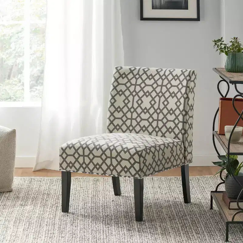 Contemporary 22" Slipper Pattern Accent Chair