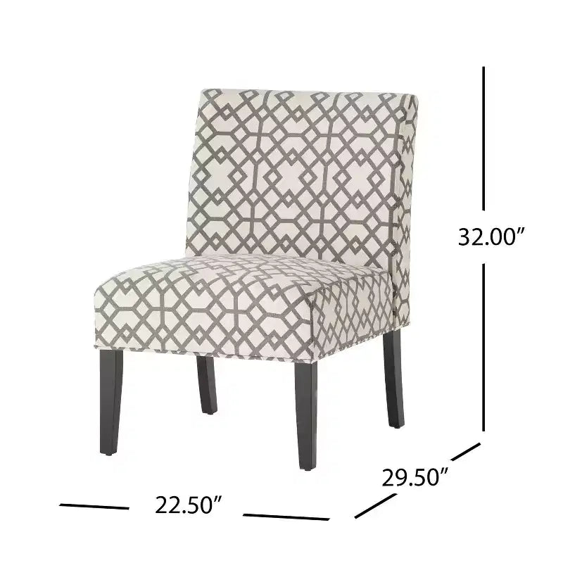 Contemporary 22" Slipper Pattern Accent Chair