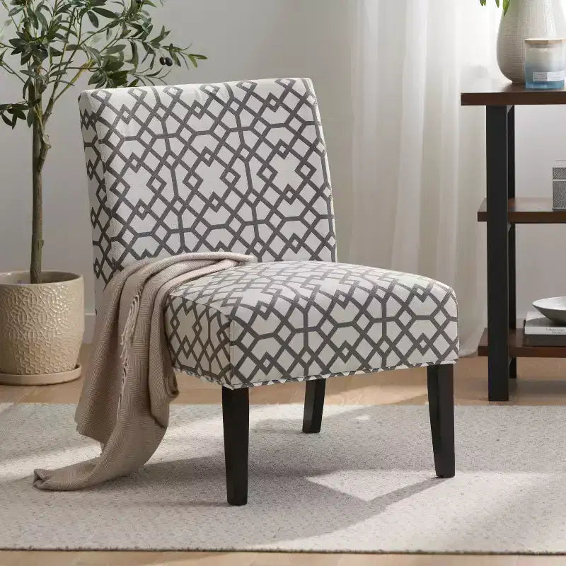 Contemporary 22" Slipper Pattern Accent Chair