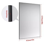 48x32 Modern Black Frame Bathroom Mirror: Oversized, Aluminum, Wall Mounted, Vertical/Horizontal