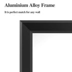 48x32 Modern Black Frame Bathroom Mirror: Oversized, Aluminum, Wall Mounted, Vertical/Horizontal