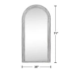 Whitewashed Staircase-Style Solid Wood Full-Length Mirror 180x90x4cm