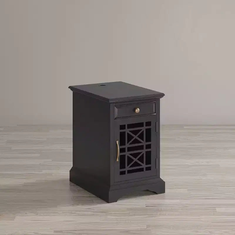 USB Charging Chairside End Table with Hidden Outlets