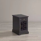 USB Charging Chairside End Table with Hidden Outlets