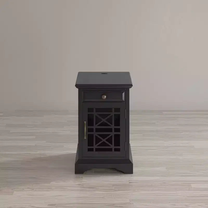 USB Charging Chairside End Table with Hidden Outlets
