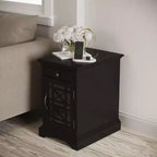 USB Charging Chairside End Table with Hidden Outlets