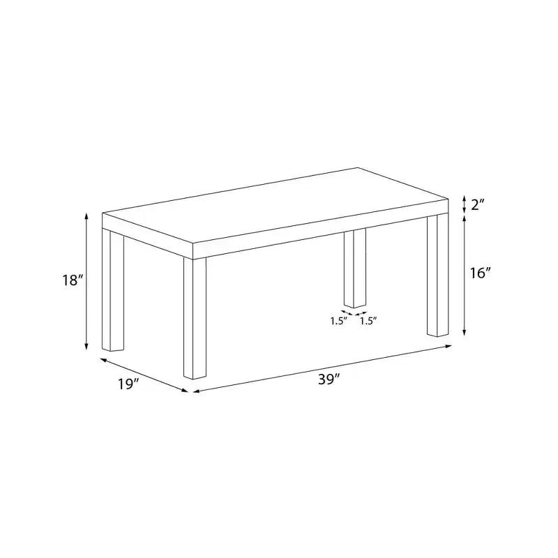 Parsons Style Coffee Table, Black Oak Finish