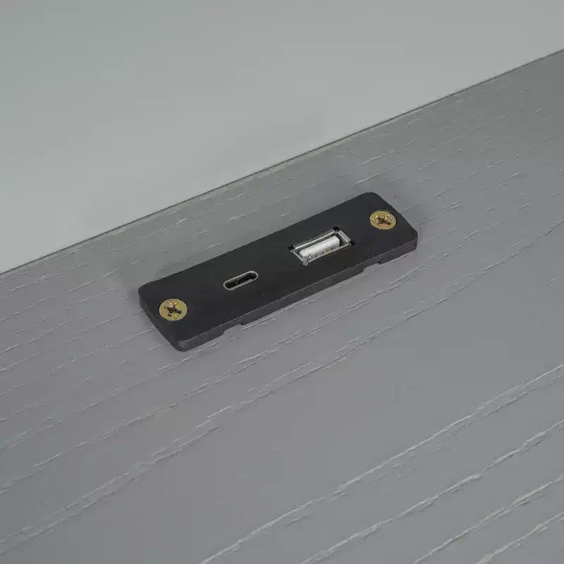 Twin Size Wood Platform Bed with Built-in LED Light, Multi-functional Headboard, Guardrail and Drawers