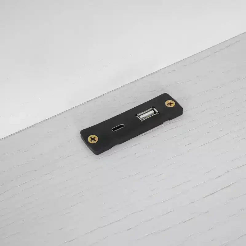 Twin Size Wood Platform Bed with Built-in LED Light, Multi-functional Headboard, Guardrail and Drawers