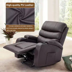 Power Lift Recliner Chair with Massage and Heat for Elderly, with 2 Cup Holders