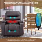 Power Lift Recliner Chair with Massage and Heat for Elderly, with 2 Cup Holders